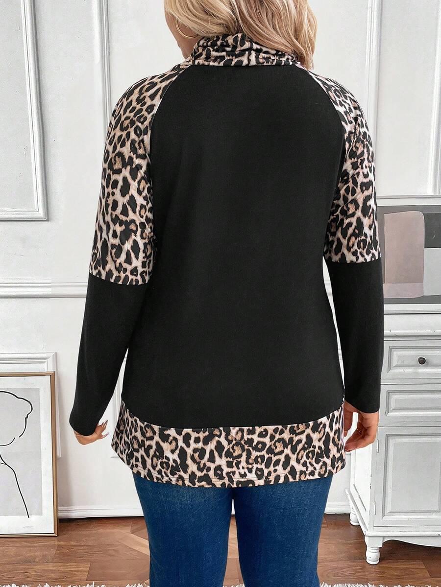 BLUZA ANIMAL PRINT ŁĄCZENIE
