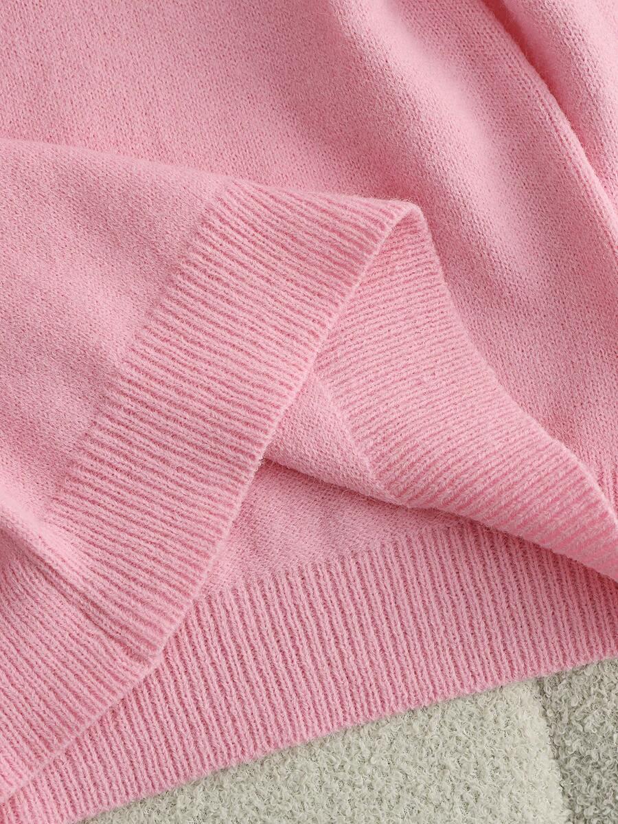 różowy sweter koronka 