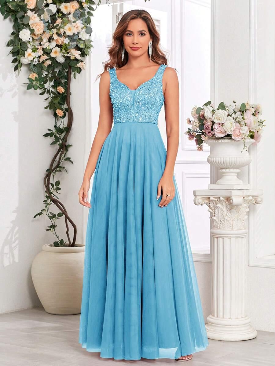 niebieska sukienka maxi 