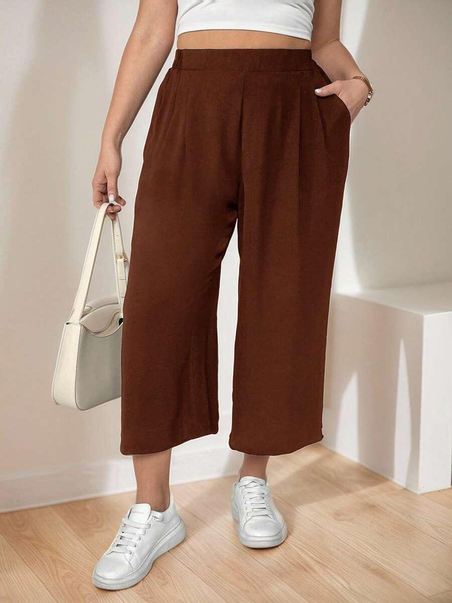 BRĄZOWE SPODNIE CASUAL
