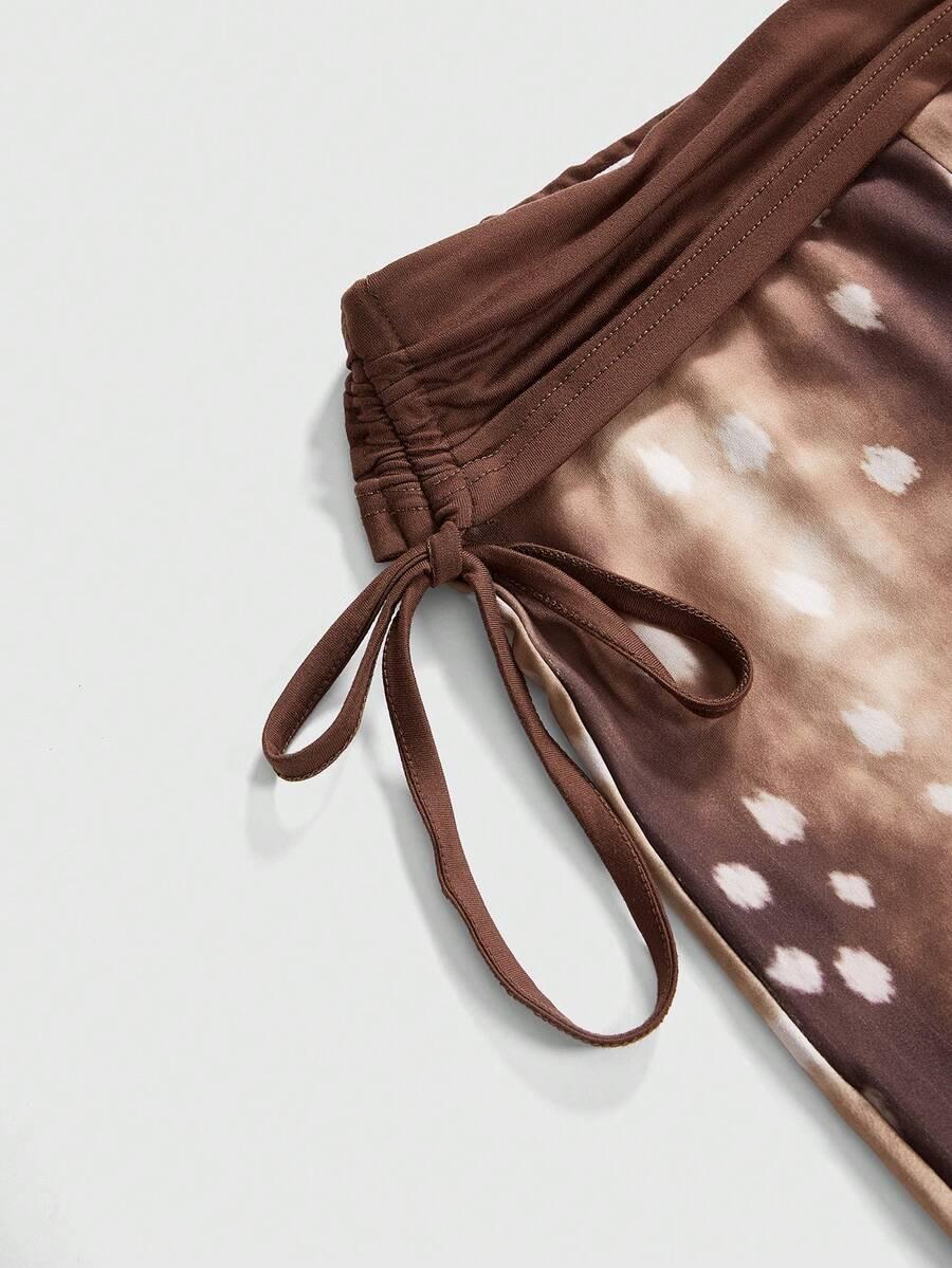 spodnie dzwony animal print