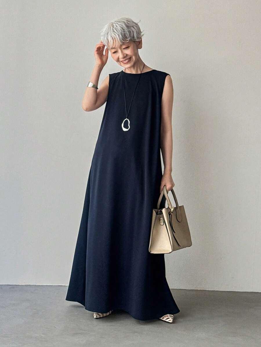 ELEGANCKA MAXI SUKIENKA WIECZOROWA Z PROSTYM DEKOLTEM 