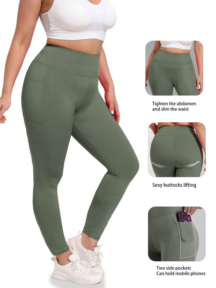 ZIELONE LEGGINSY WYSOKI STAN