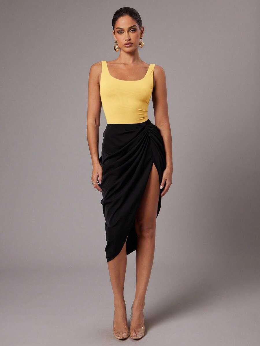 DAMSKIE JEDNOKOLOROWE MINIMALISTYCZNE BODY