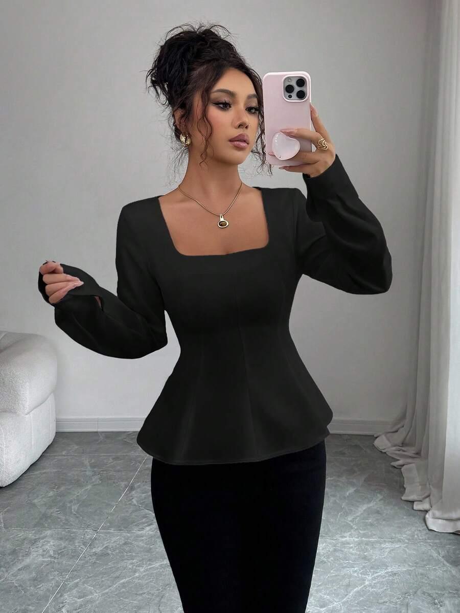 CZARNA BLUZKA ZAMEK