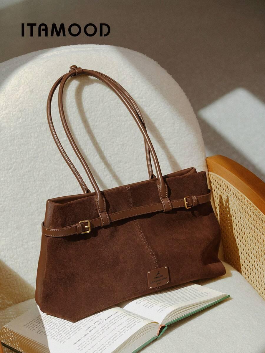 brązowa torebka na ramię skóra naturalna