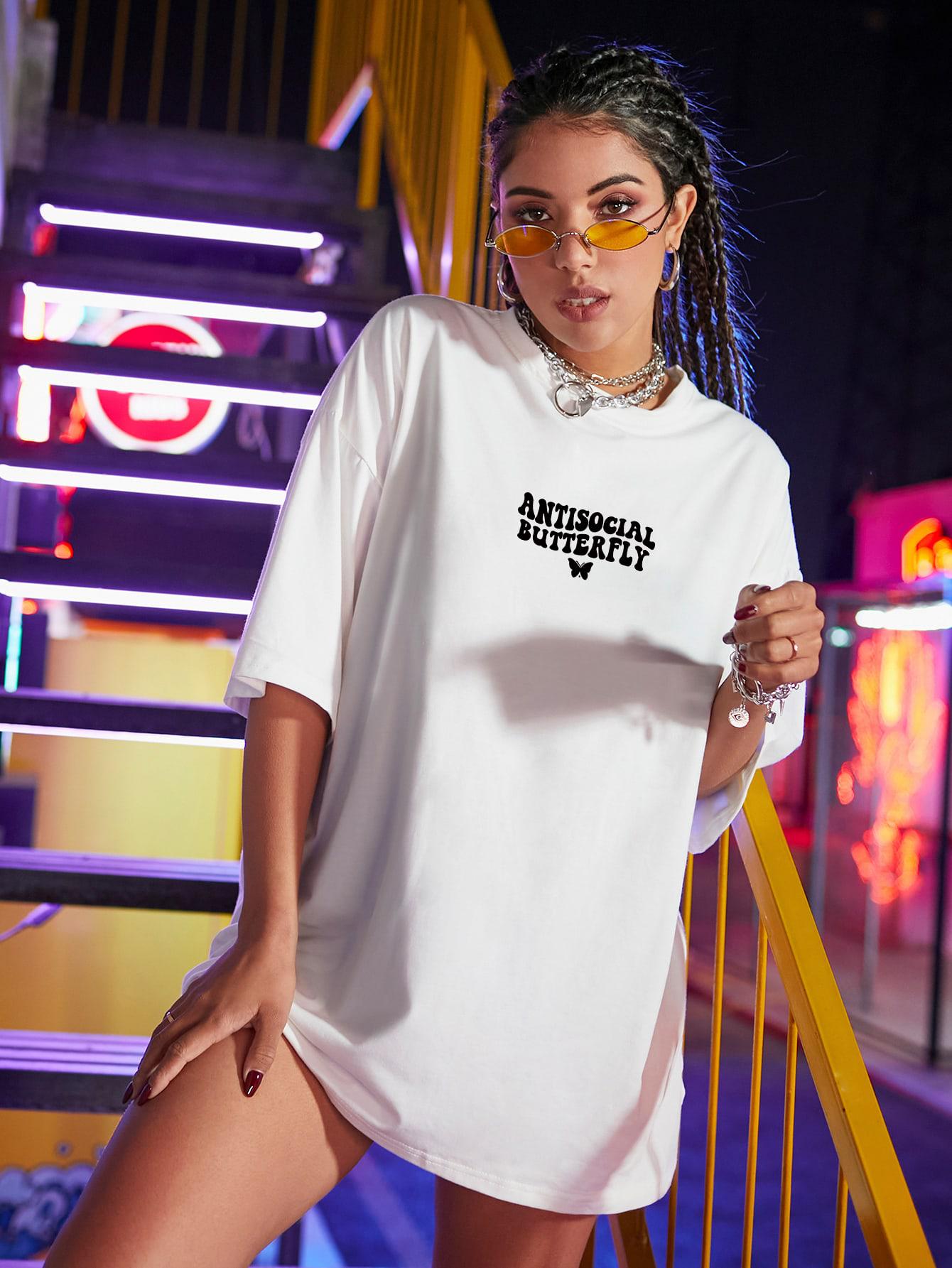 BIAŁY T-SHIRT PRINT