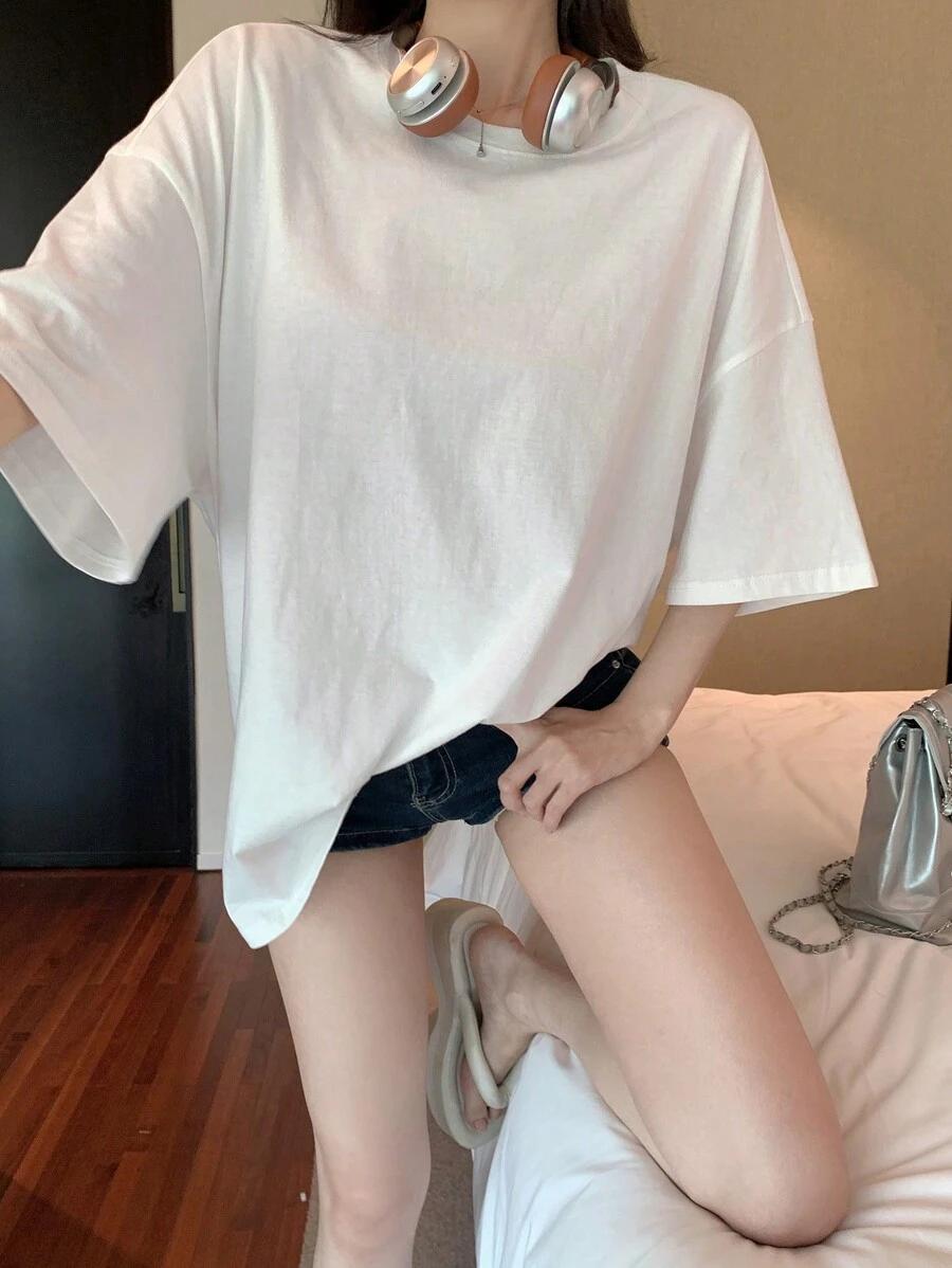 biały t-shirt oversize