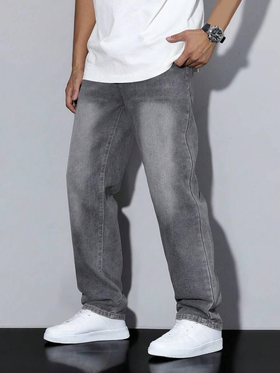 SZARE SPODNIE JEANS