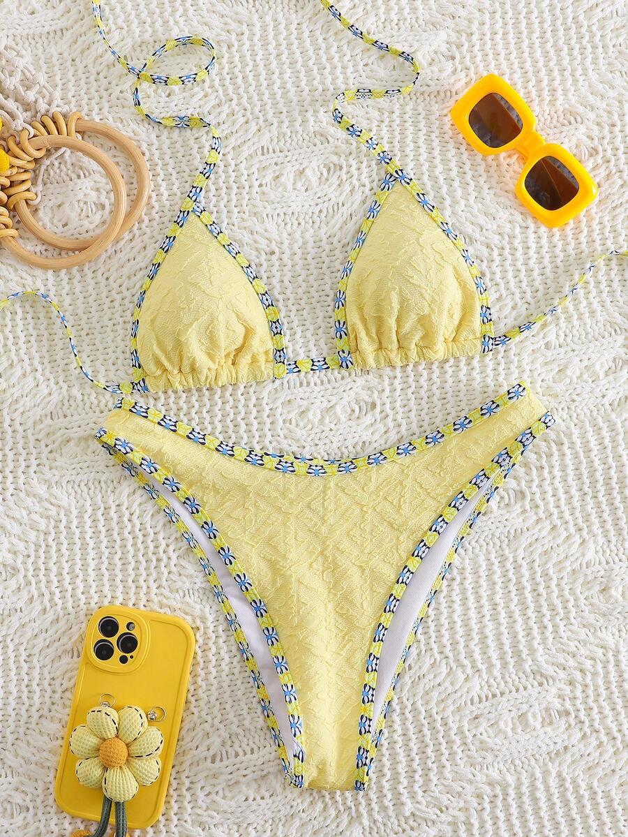 TEKSTUROWANE BIKINI KOSTIUM KĄPIELOWY