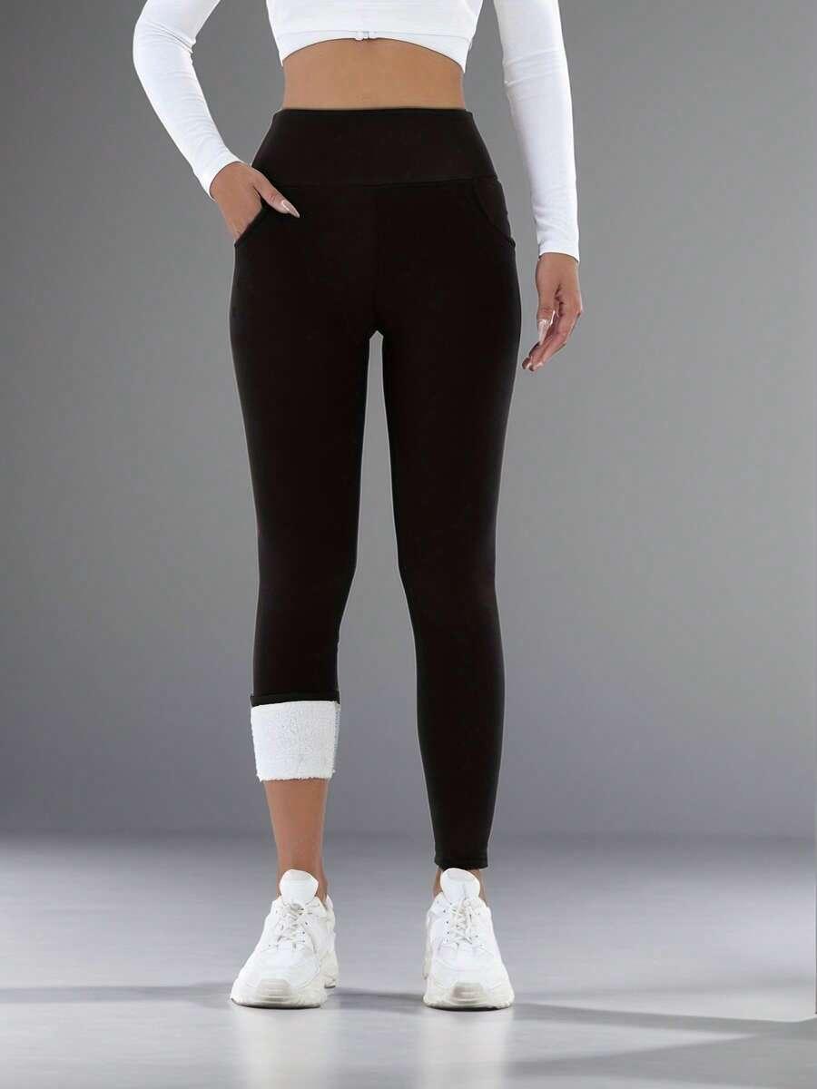 CZARNE OCIEPLANE LEGGINSY