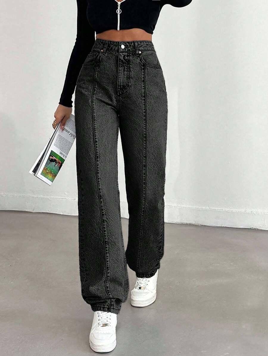 CZARNE SPODNIE JEANS