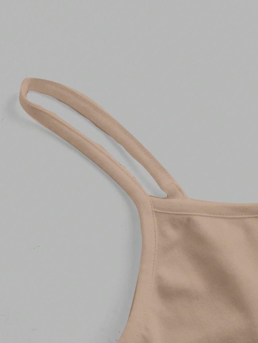 BEŻOWY CROP TOP NA RAMIĄCZKACH
