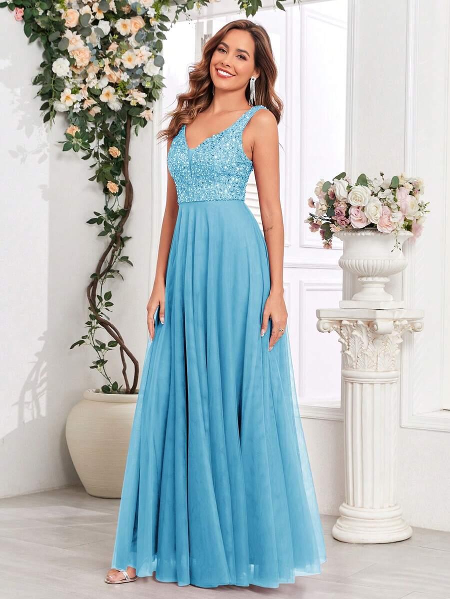 niebieska sukienka maxi 