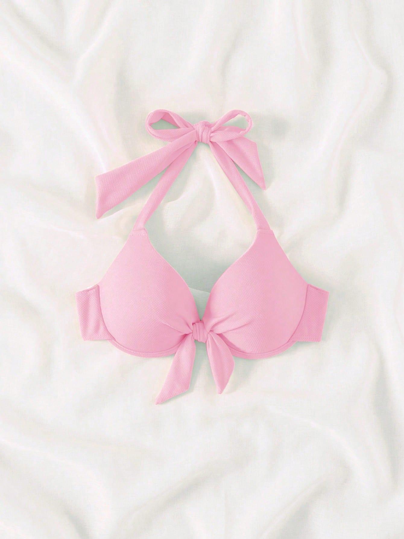 RÓŻOWA GÓRA OD BIKINI WIAZANIE