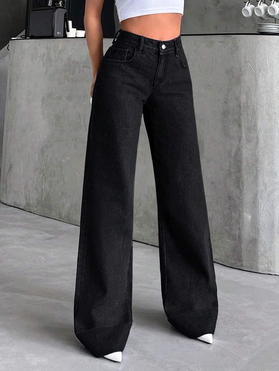 CZARNE SPODNIE JEANS