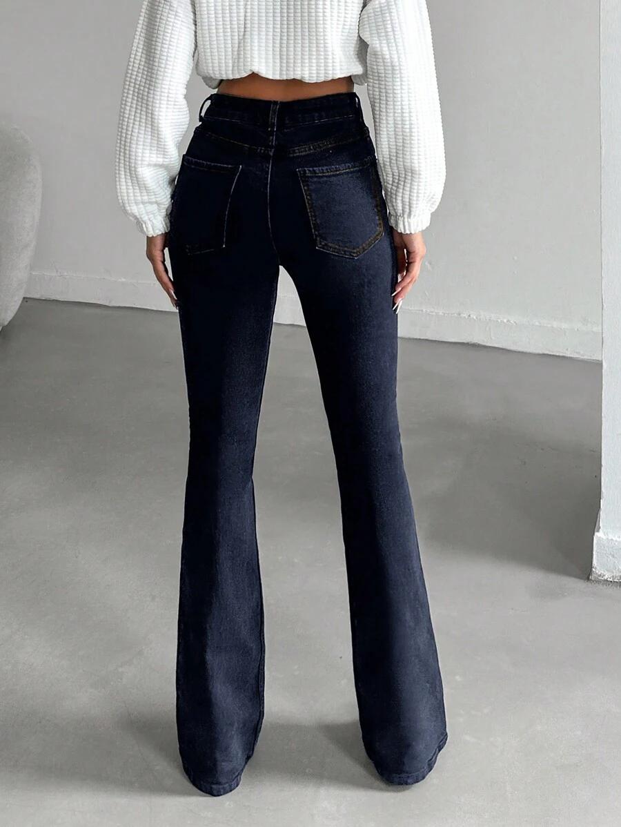 spodnie flare leg jeans wysoki stan
