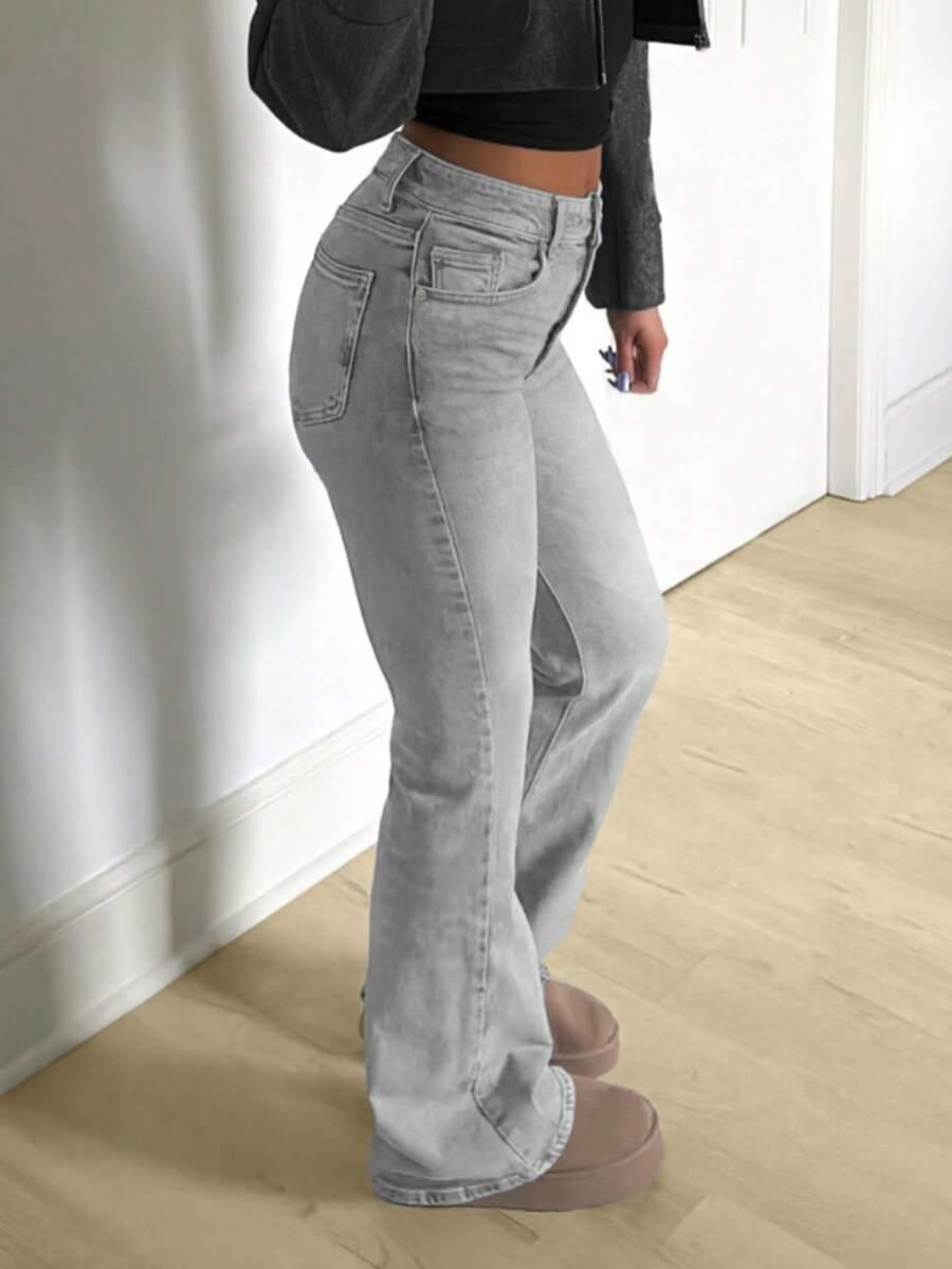 SZARE SPODNIE JEANS