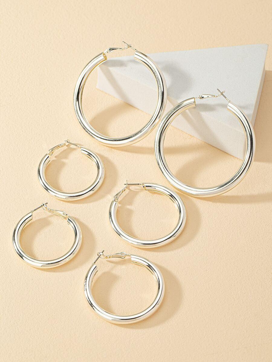 srebrne kolczyki 3-pack