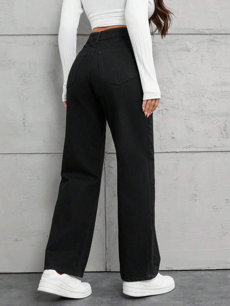 CZARNE SPODNIE JEANS