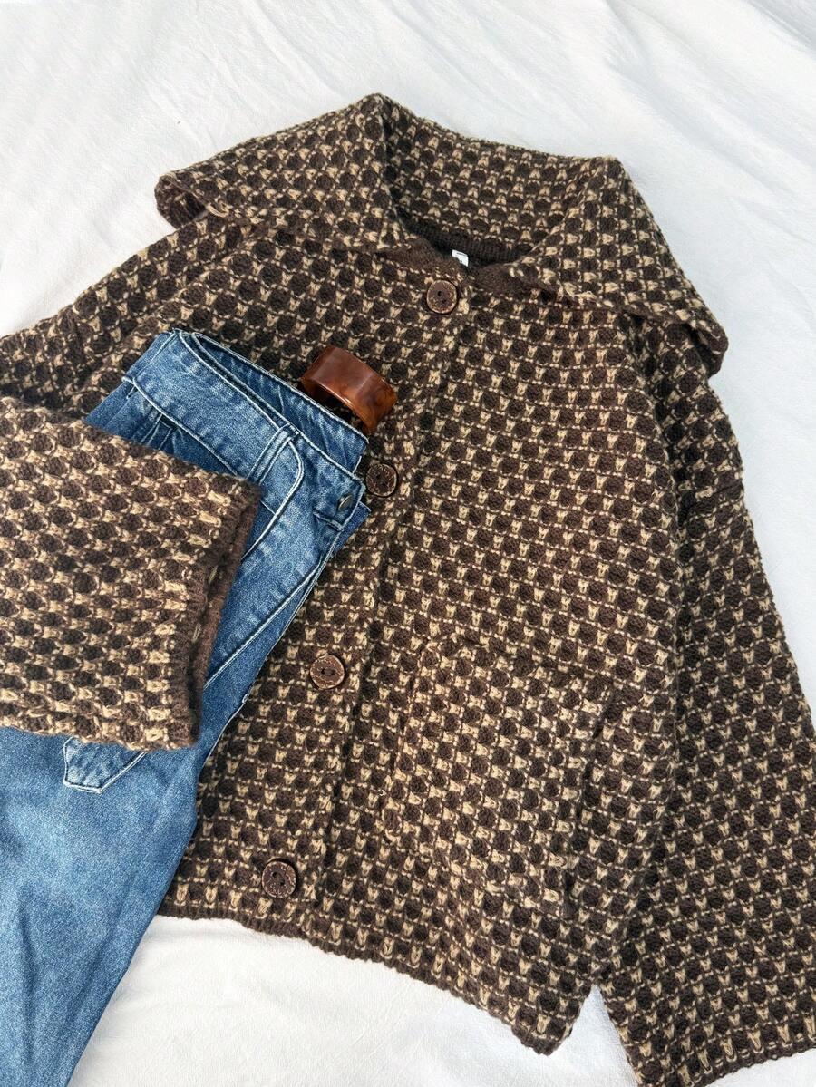 SWETER GUZIKI KIESZENIE