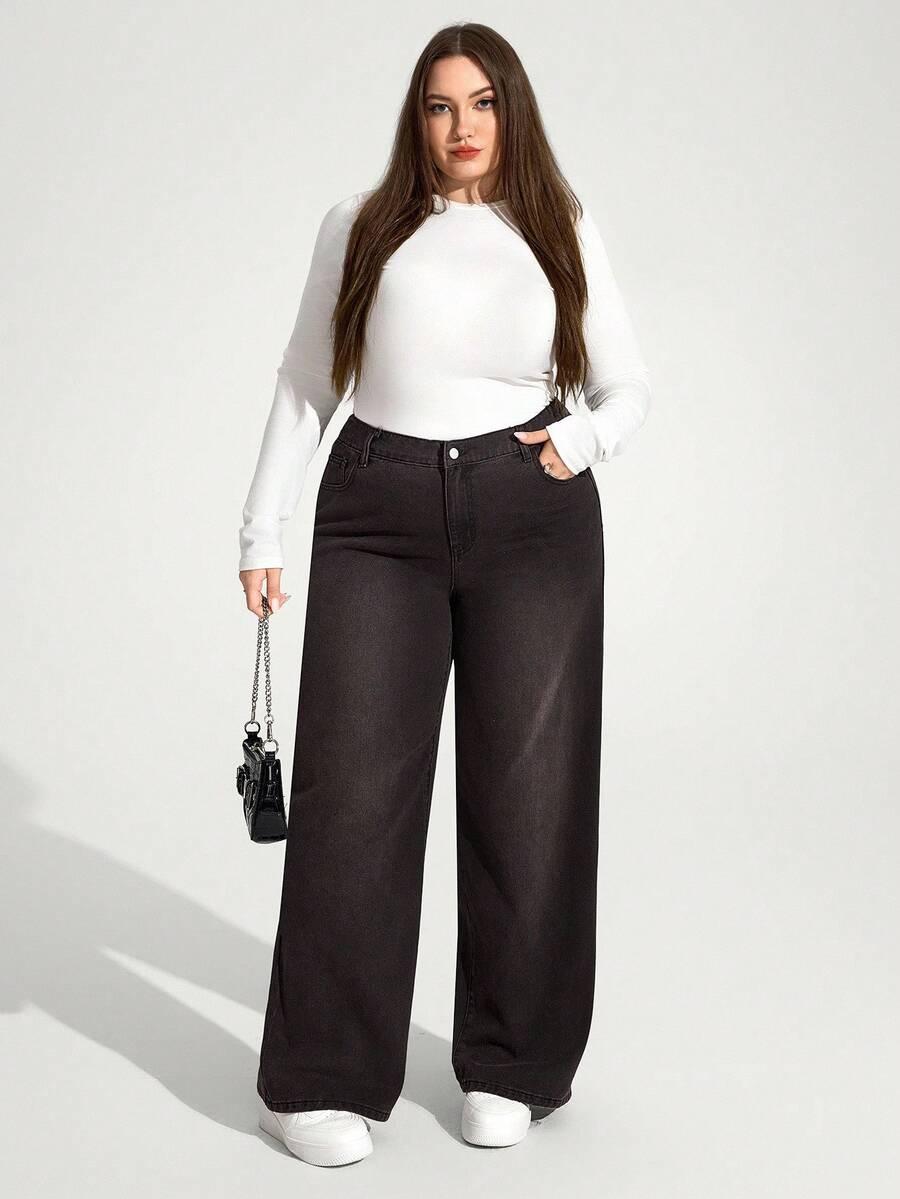 SZEROKIE SPODNIE JEANS