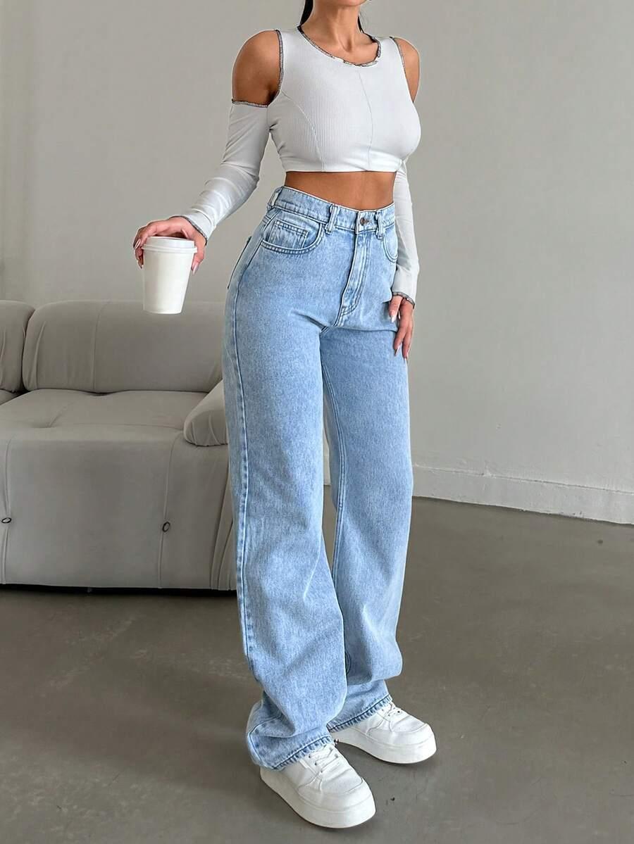 NIEBIESKIE SPODNIE JEANS