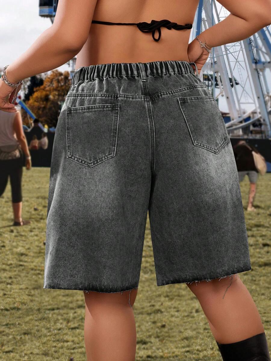 szare spodenki jeans zdobienie połysk 