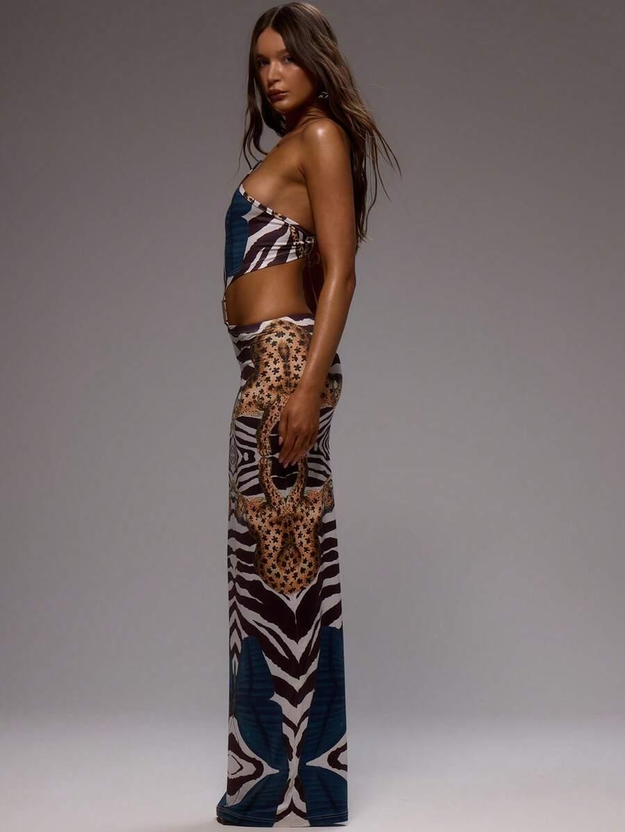 MAXI SUKIENKA ANIMAL PRINT