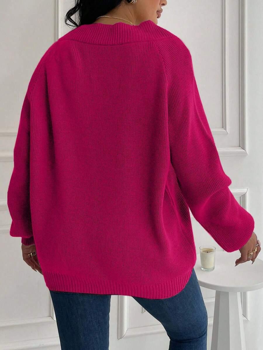 różowy sweter v-neck 