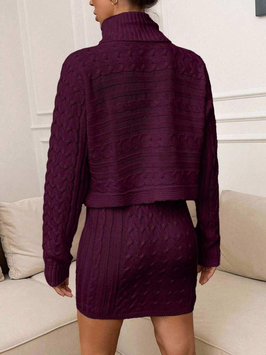 SWETER SPÓDNICA DZIANINOWY KOMPLET