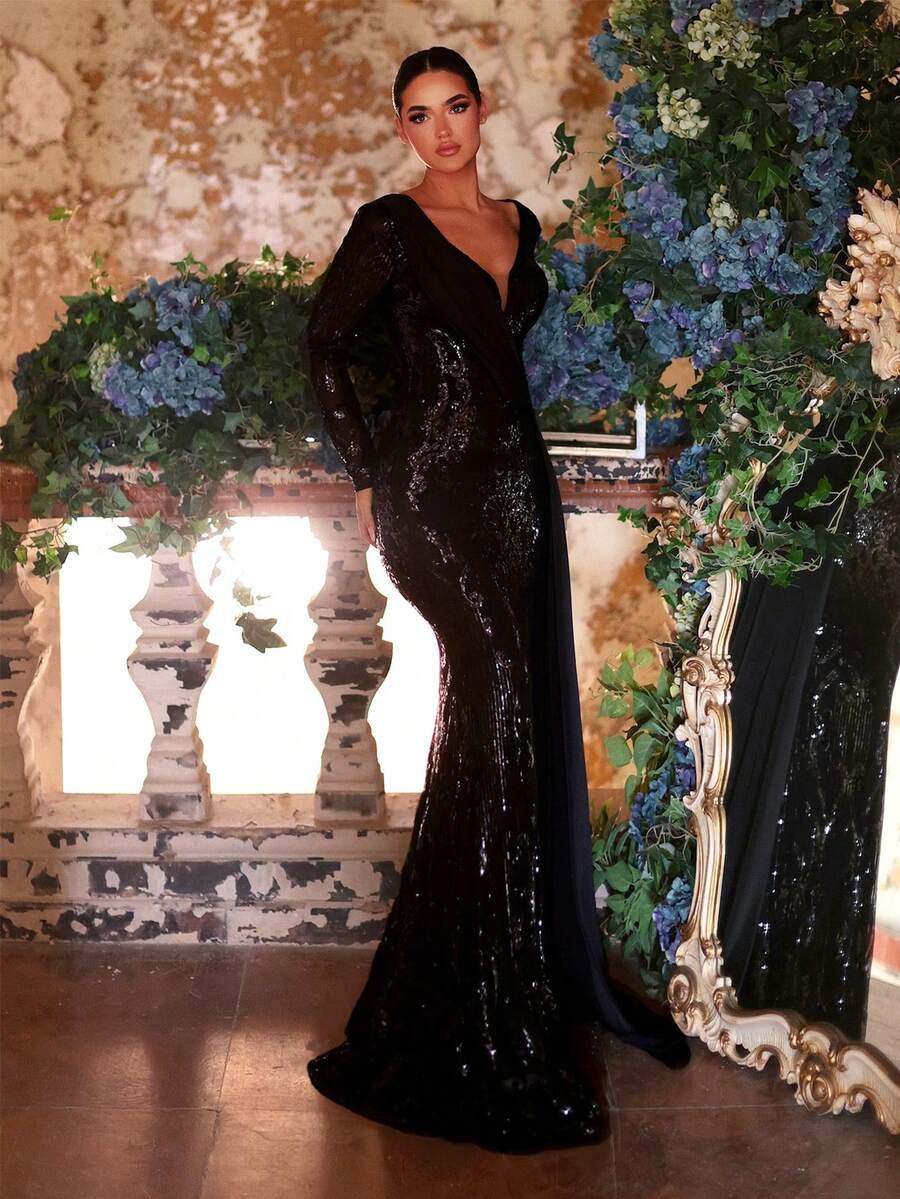 CZARNA MAXI SUKIENKA