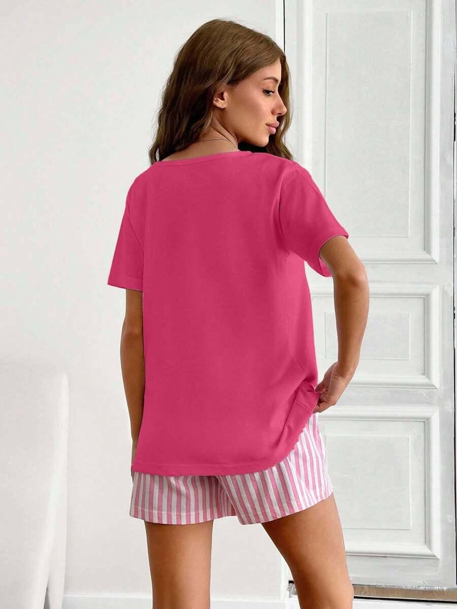 piżama komplet spodenki t-shirt print
