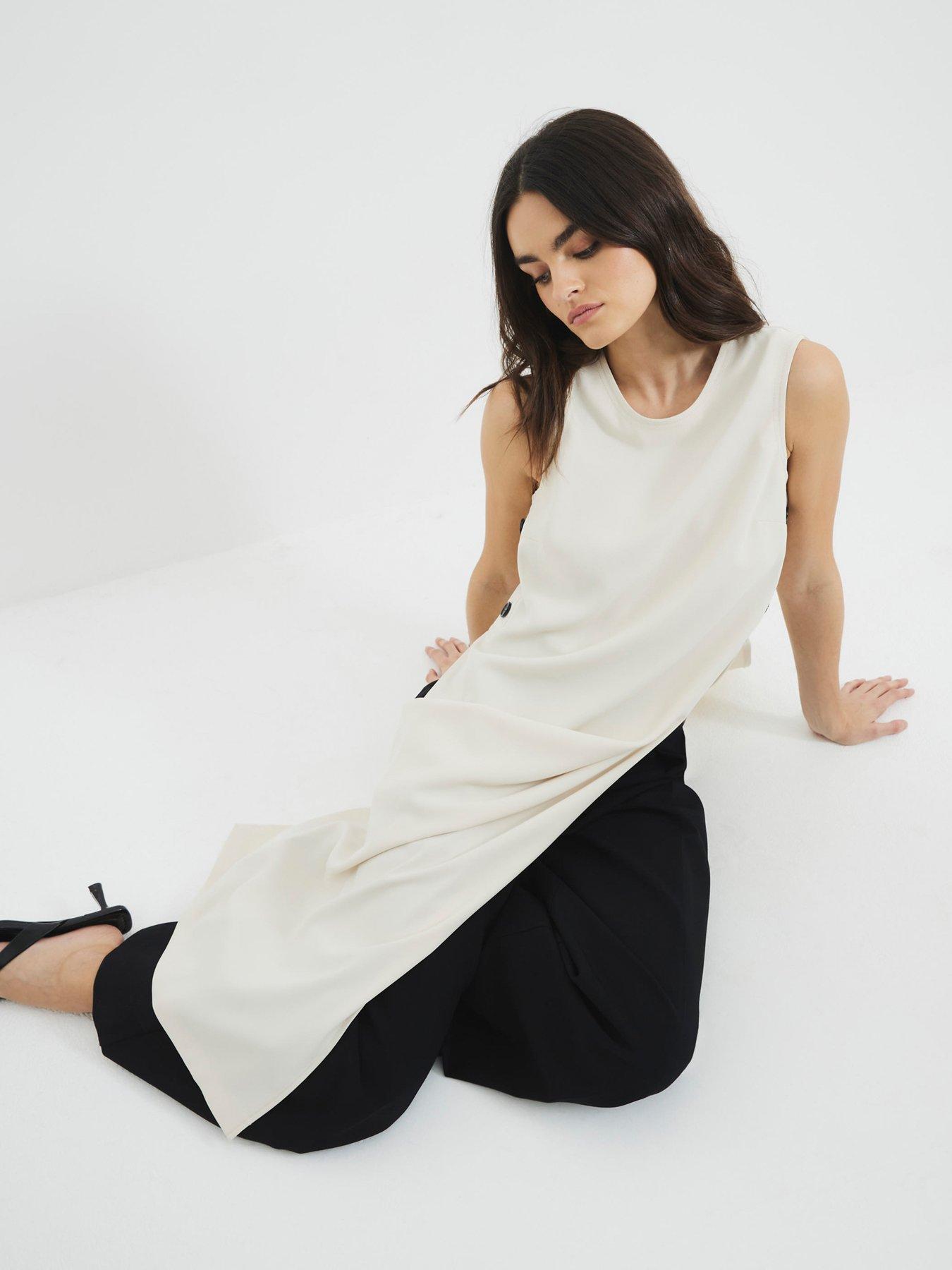 RIVER ISLAND TOP MAXI WYCIĘCIA GUZIKI 