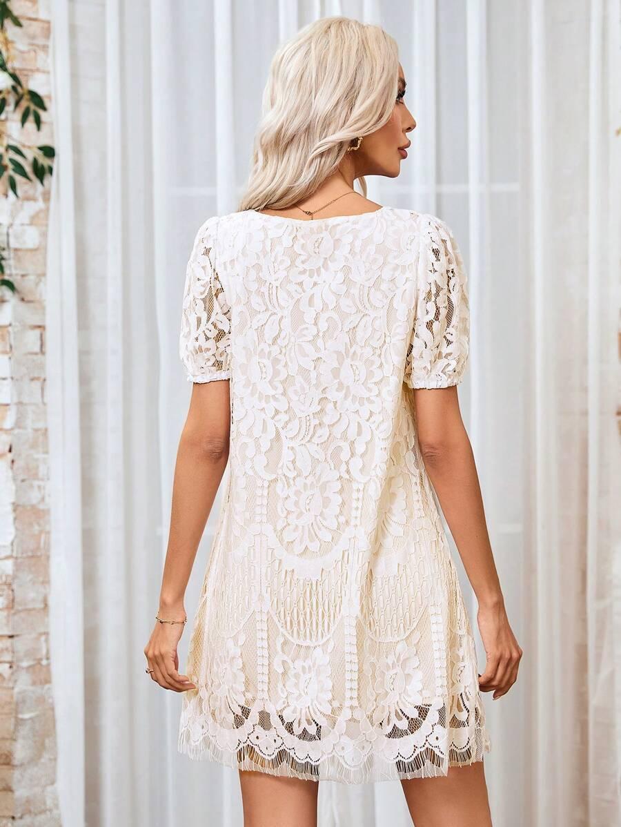 ELEGANCKA KORONKOWA SUKIENKA MINI 