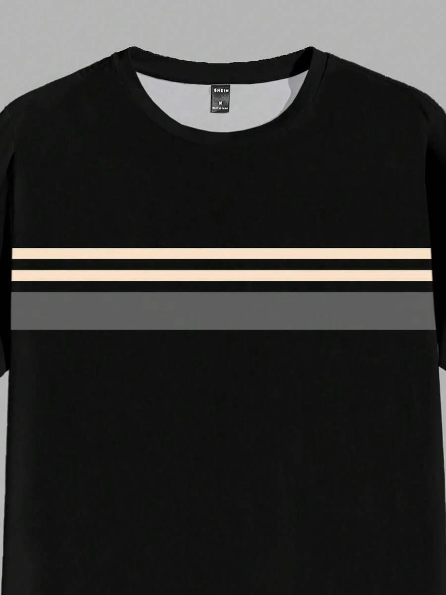 CZARNY T-SHIRT NADRUK 