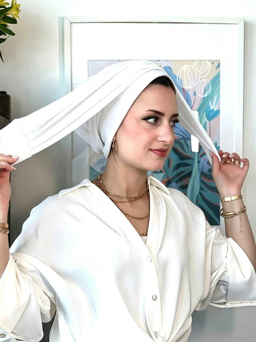 biały turban na głowę
