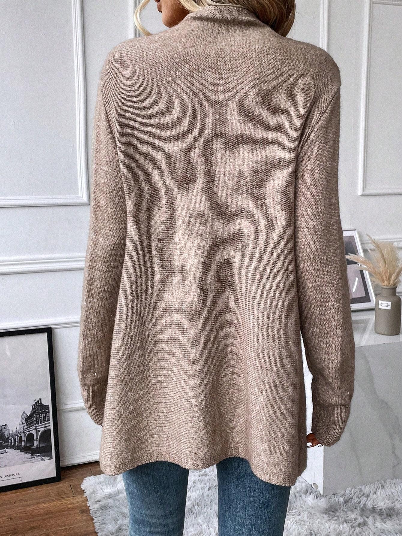 DZIANINOWY SWETER NARZUTKA FRĘDZLE