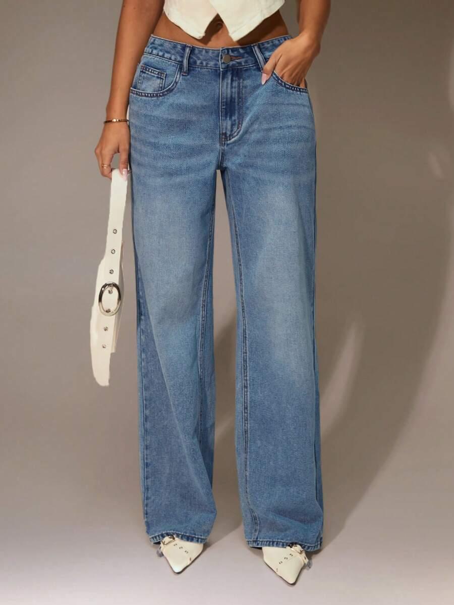 NIEBIESKIE SPODNIE JEANS