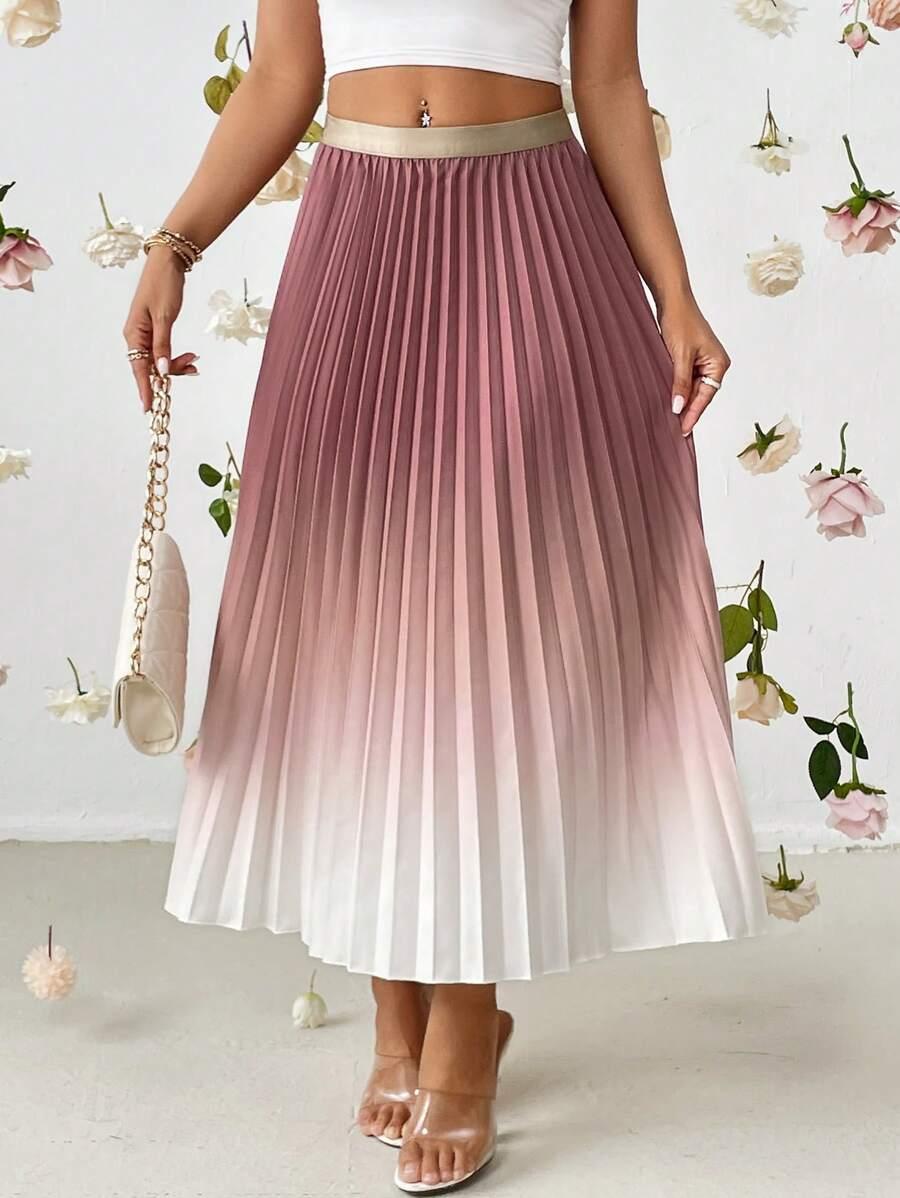  PLISOWANA SPÓDNICA OMBRE