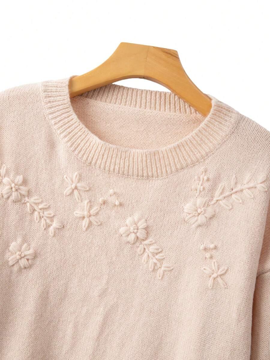 sweter haft kwiaty
