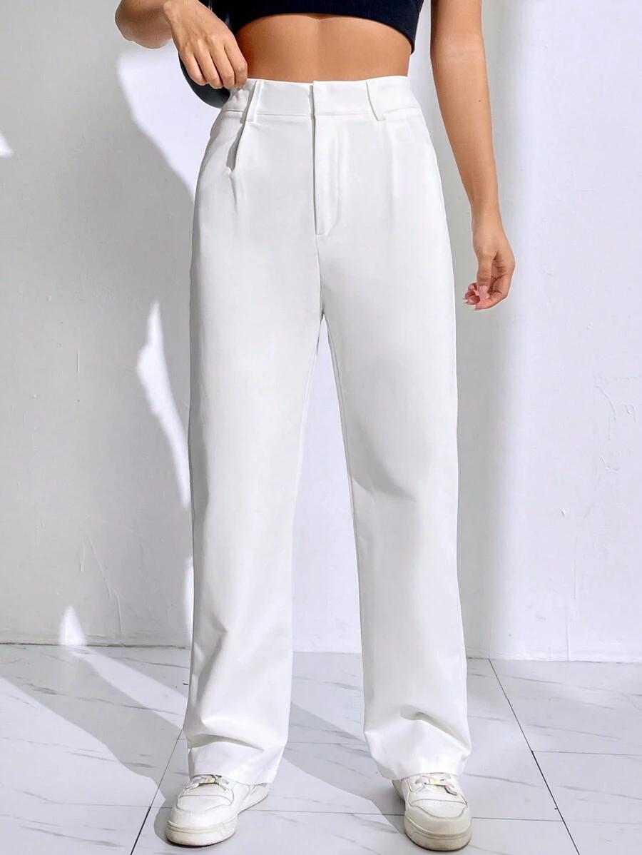 SPODNIE DAMSKIE Z PROSTĄ NOGAWKĄ