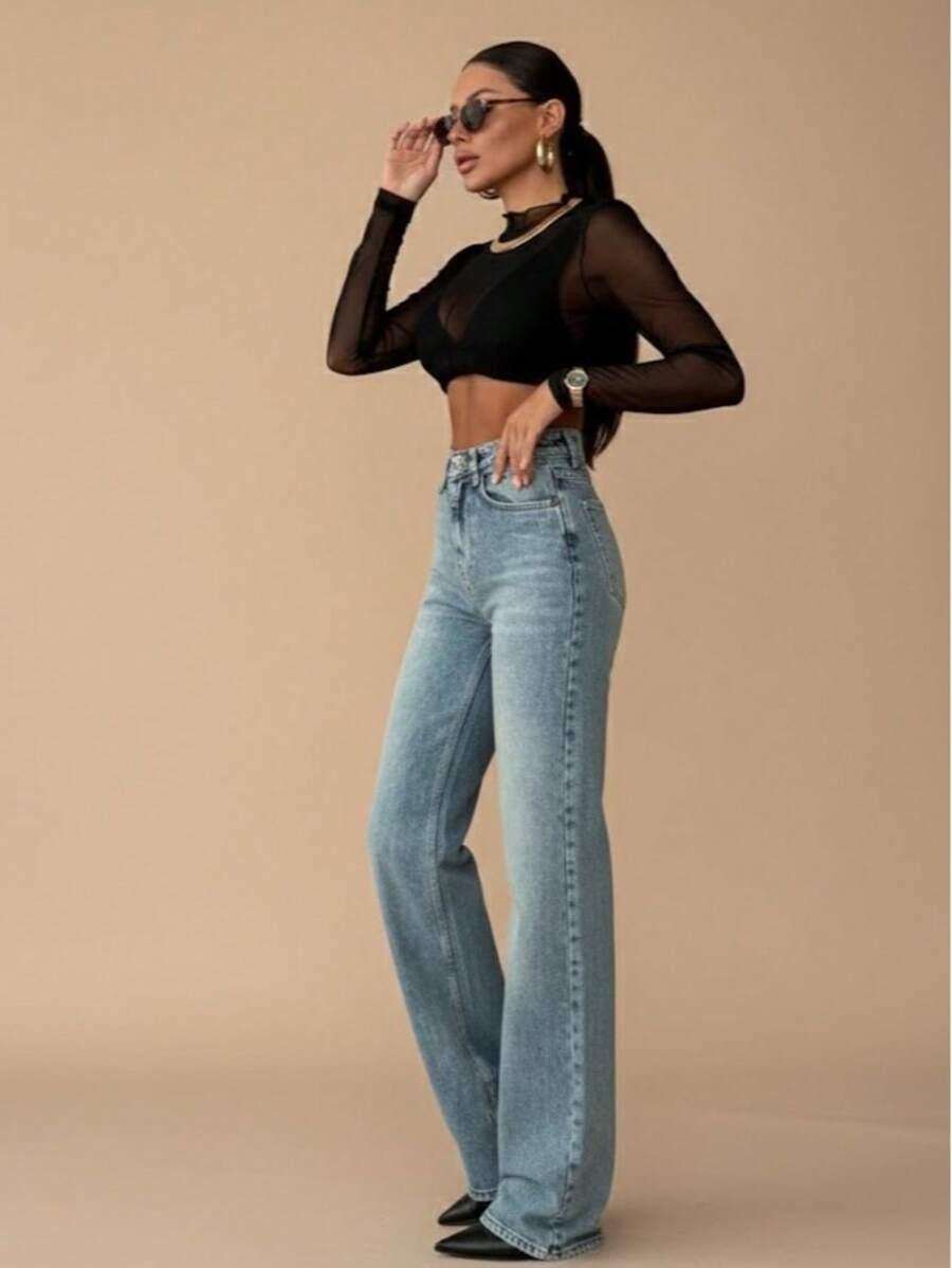 DAMSKIE JEANSY Z WYSOKIM STANEM 