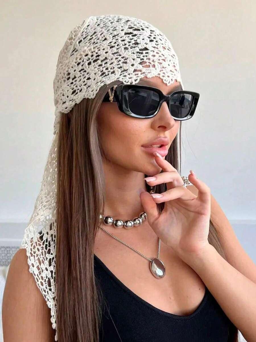 KORONKOWA CHUSTA NA GŁOWĘ