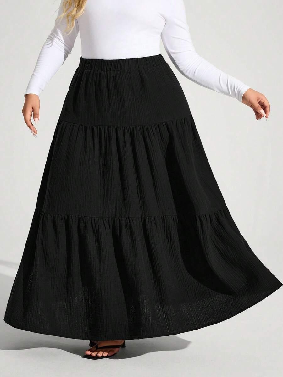 czarna maxi spódnica casual