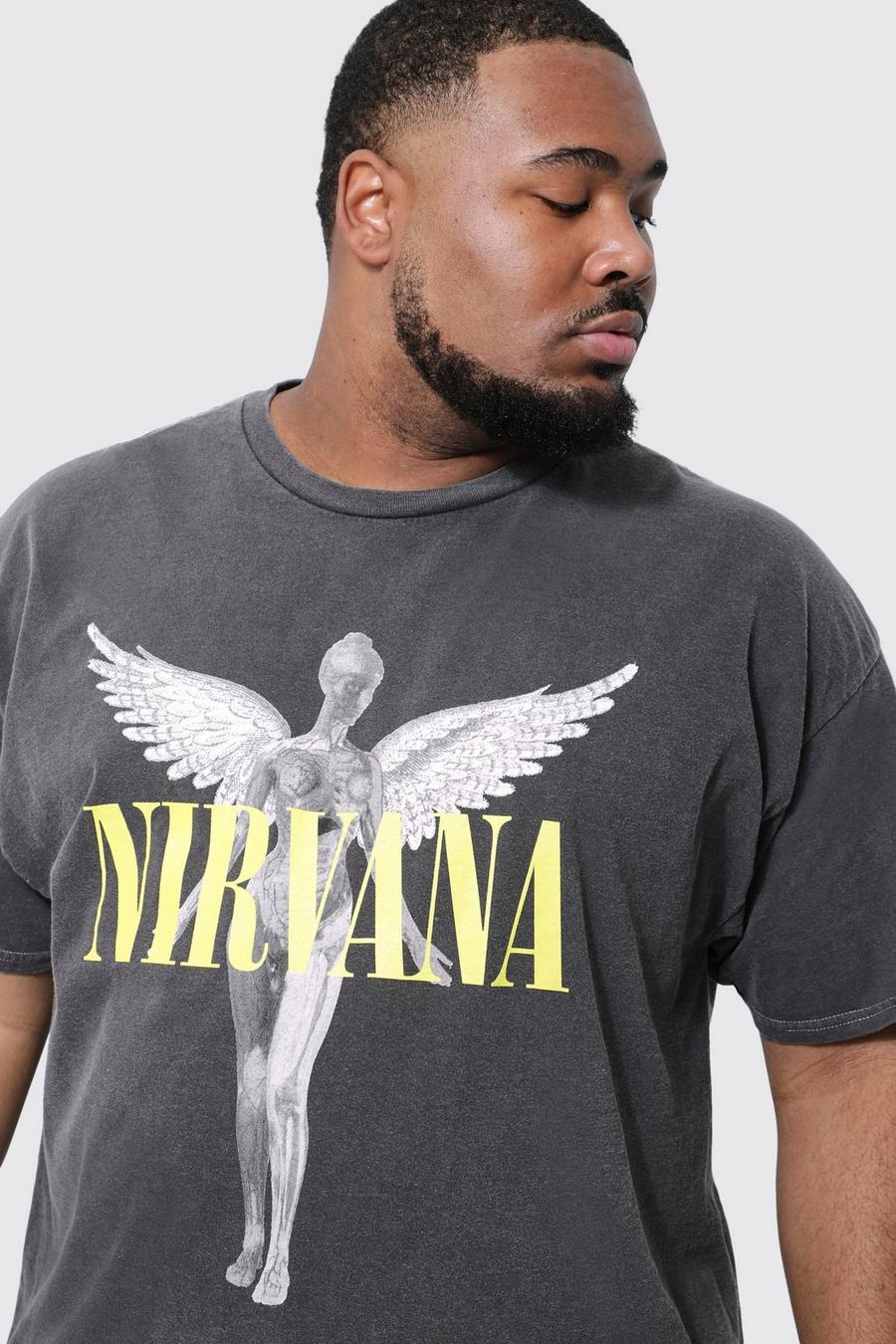t-shirt wash effect napis nirvana 