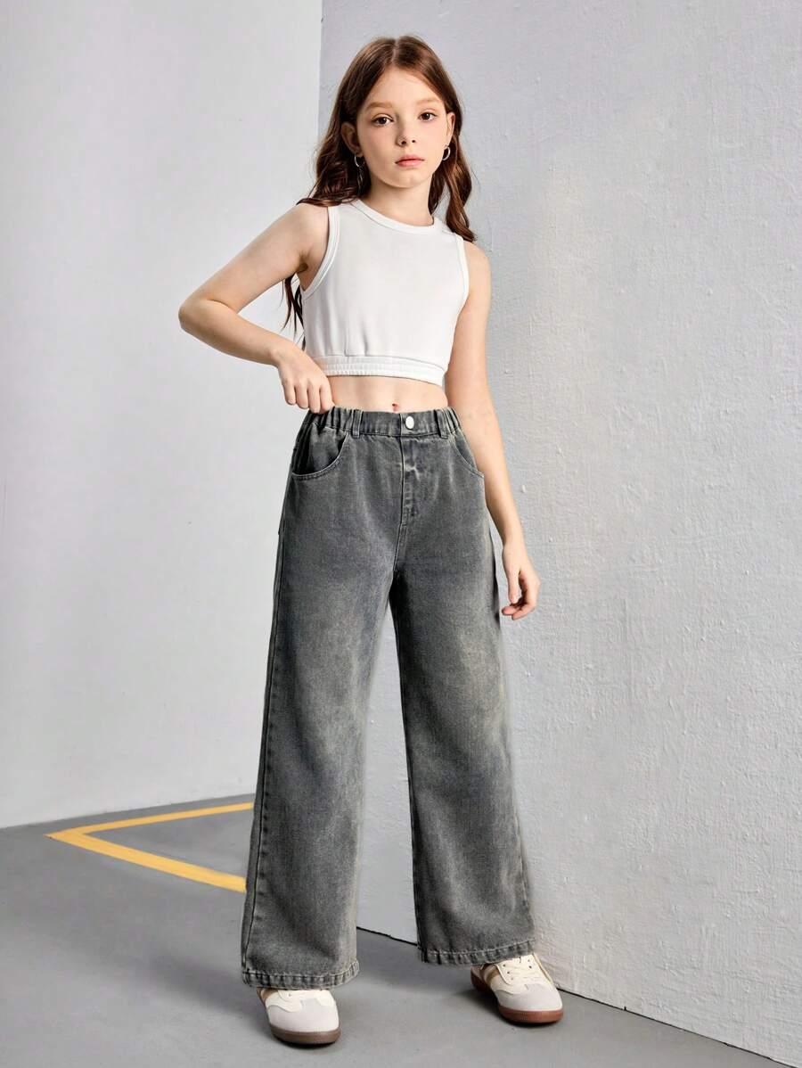 SZARE SPODNIE JEANS 