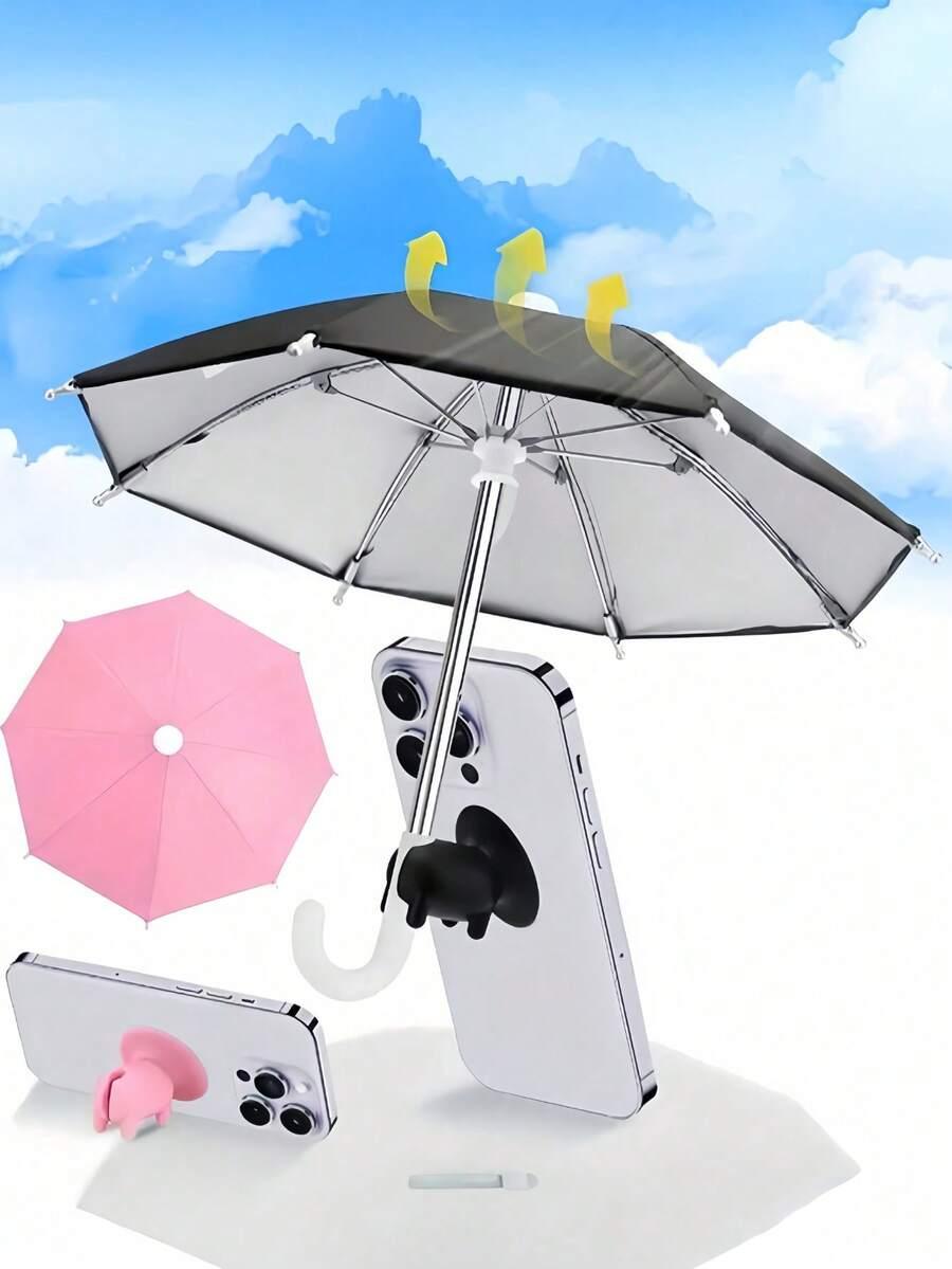różowy parasol do telefonu