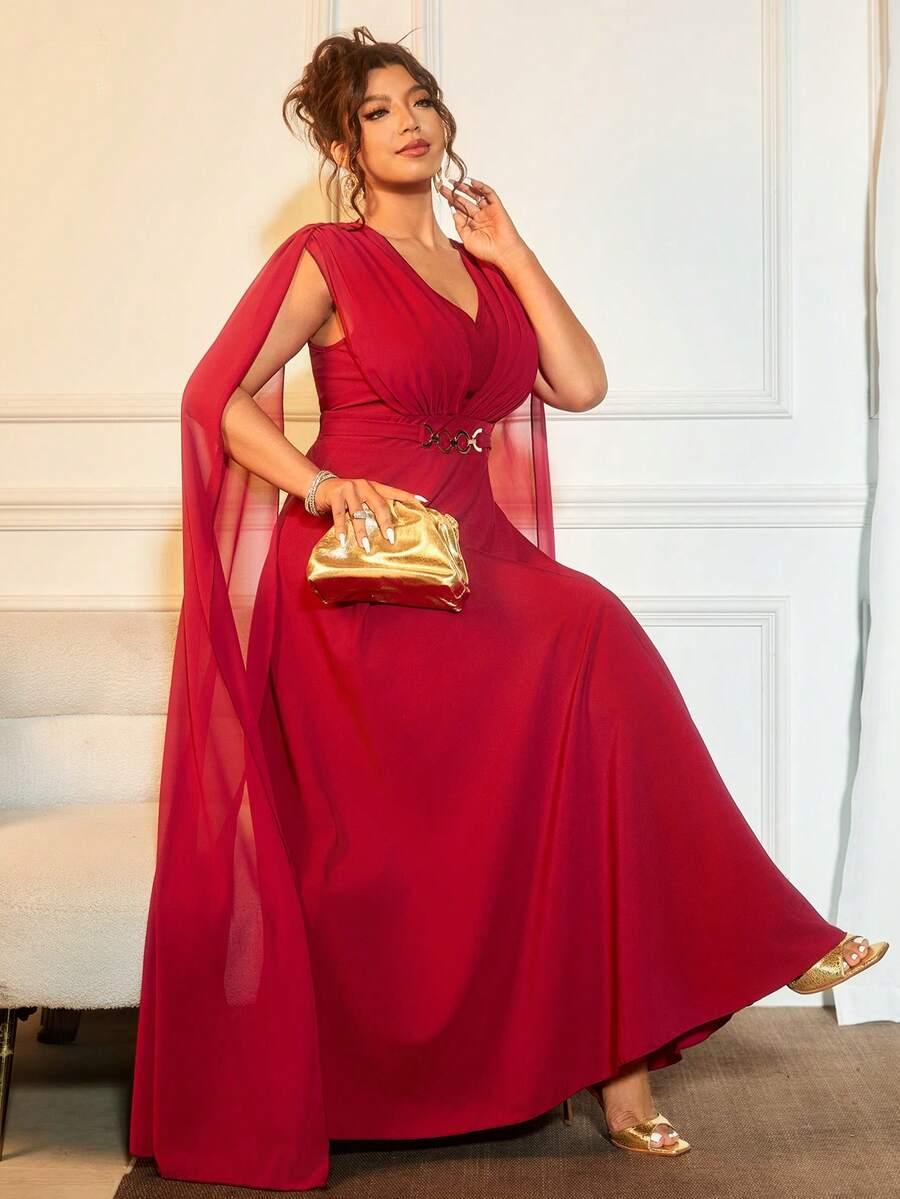CZERWONA MAXI SUKIENKA