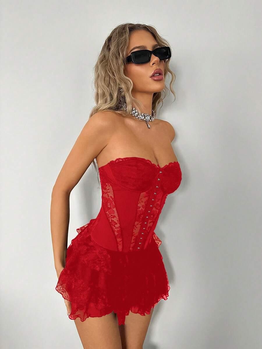 CZERWONA MINI SUKIENKA